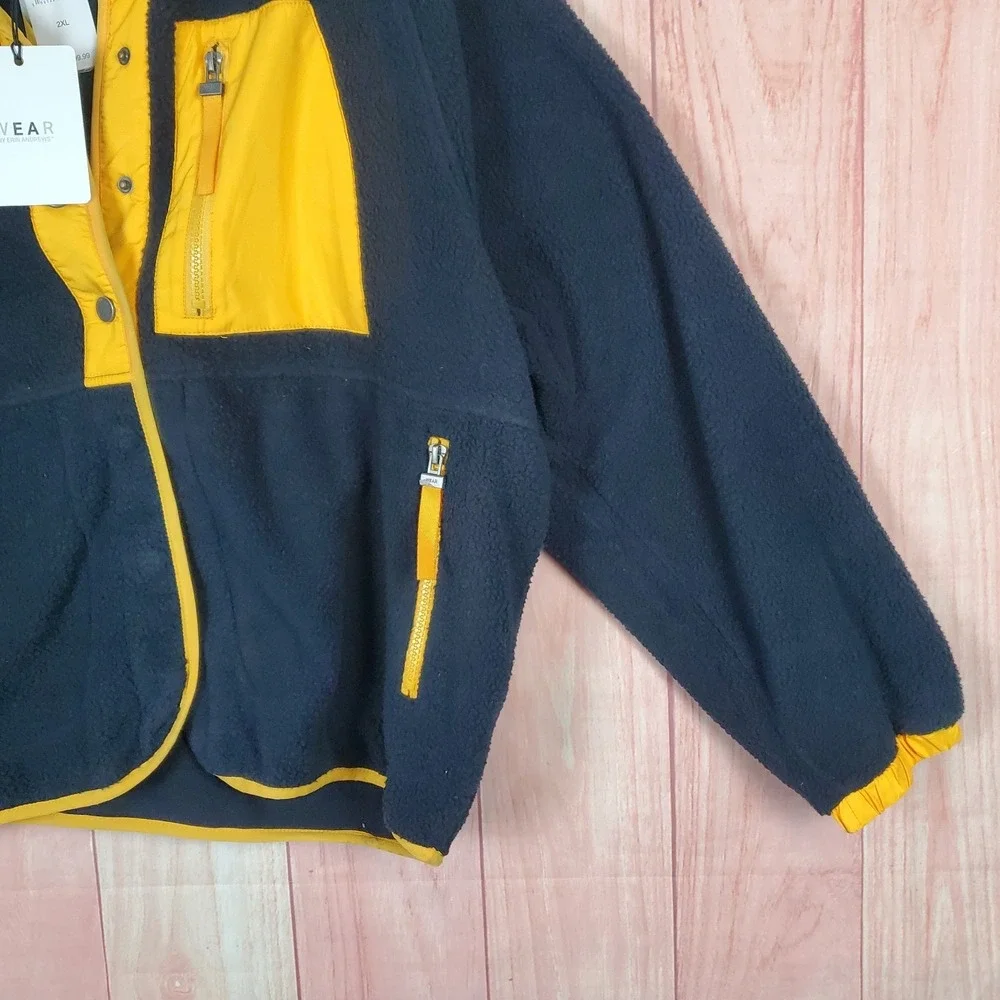 WEAR by Erin Andrews Pittsburgh Womens Fleece Jacket‎ 2XL Black Raglan Sleeve